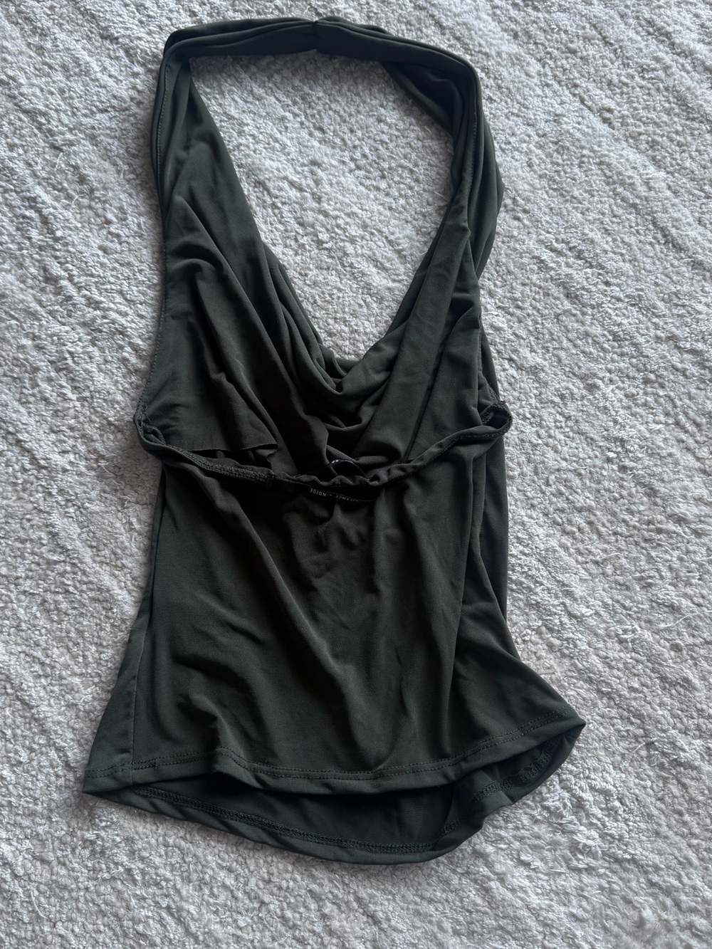 silence + noise Olive Green Cowl Halter Camisole - Picture 2 of 3